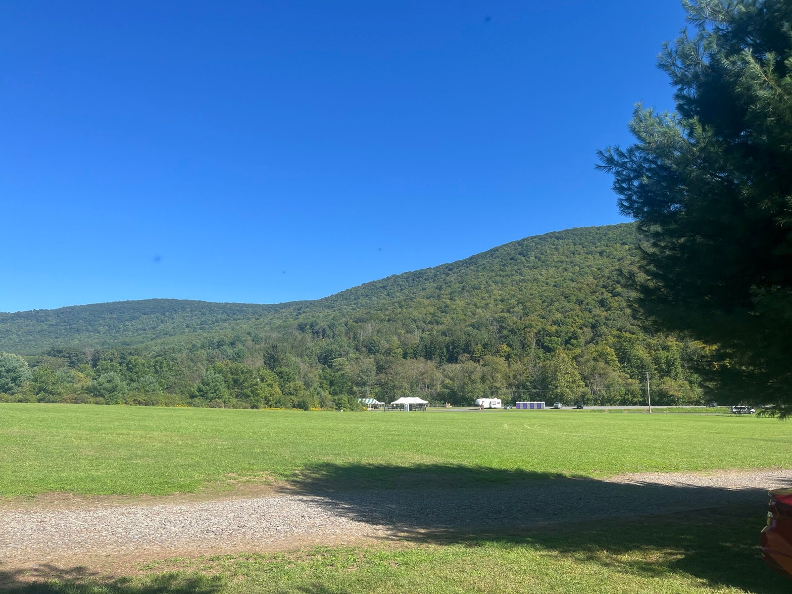 View of Pine Creek 100 Start/Finish Line from Car