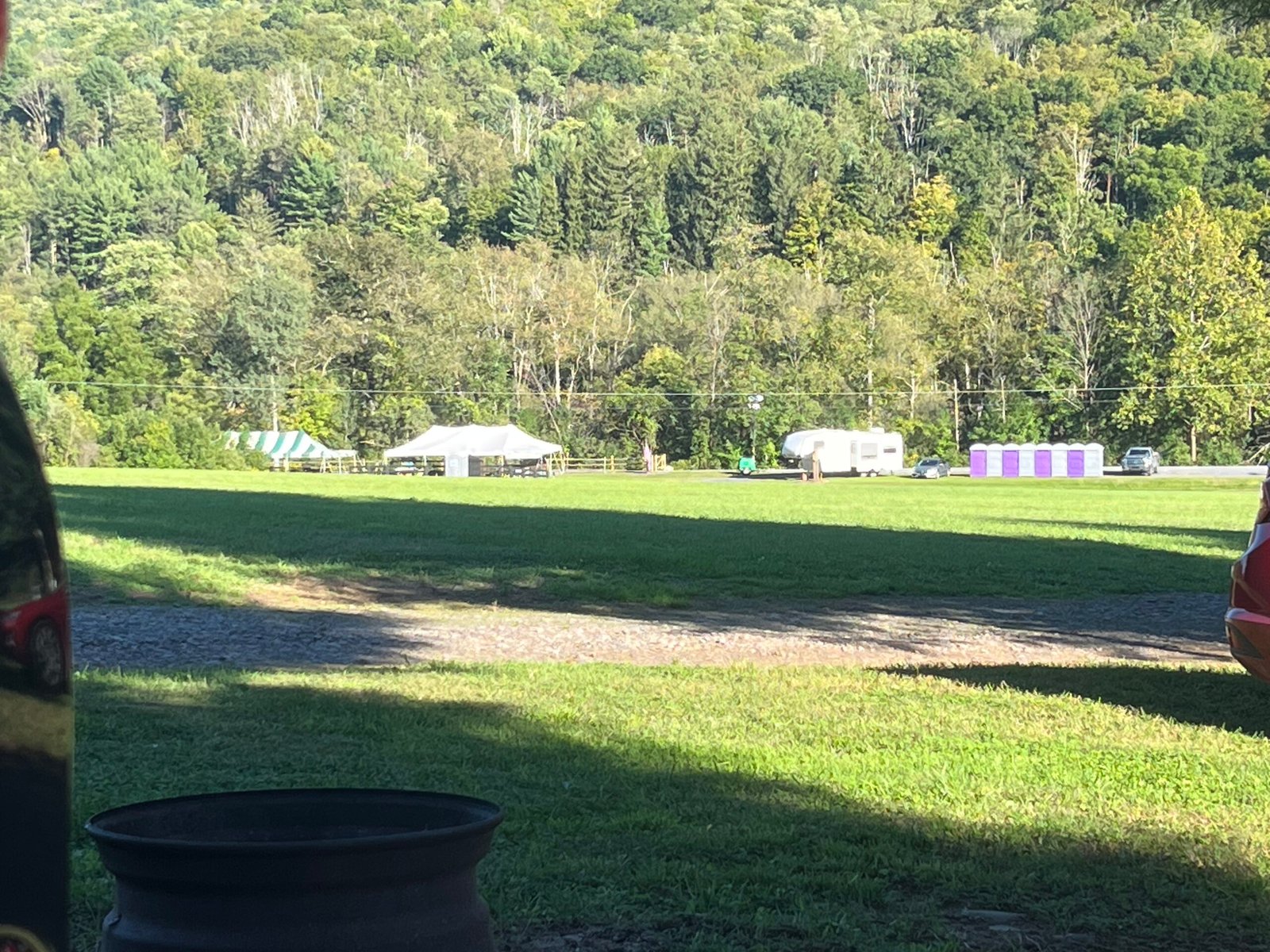 Another view of the Pine Creek 100 start/finish line from campsite